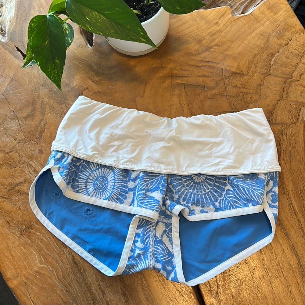 Lululemon unlined reversible shorts with fold over waistband